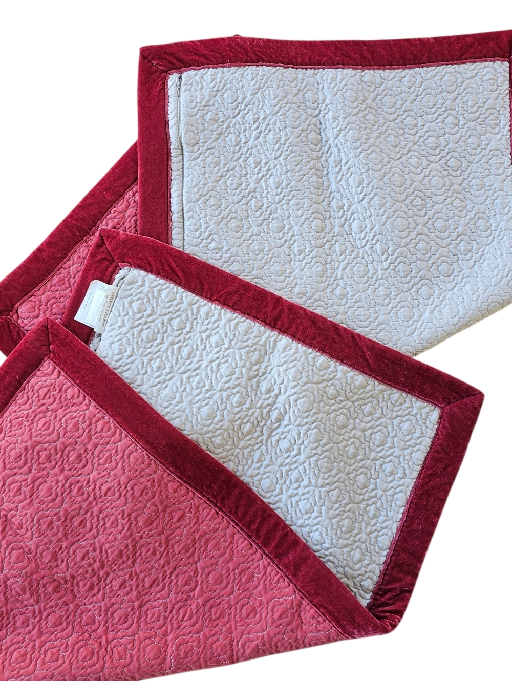 Nina Campbell King Pillow Shams Red Velvet Grandmillennial Cottagecore Old Money